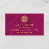 Modern Minimalist Red Gold Lotus Yoga Instructor B Visitenkarte (Rückseite)