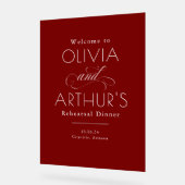 Modern Minimalist Red Rehearsal Dinner Welcome Acrylschild (Winkel)