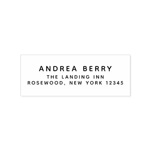 Modern Minimalist Return Address Gummistempel (Prägung)