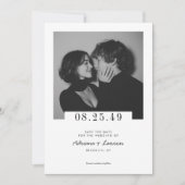 Modern Minimalist Romantic Editorial Photo Wedding Save The Date (Vorderseite)