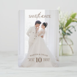 Modern Minimalist Romantic Script Photo Wedding  Einladung