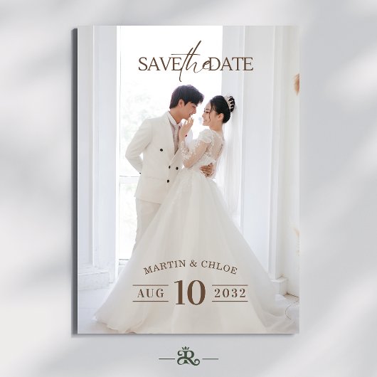 Modern Minimalist Romantic Script Photo Wedding  Einladung