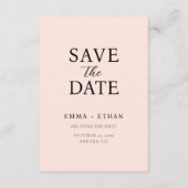 Modern minimalist rosafarben save the date (Rückseite)