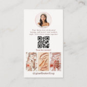 Modern Minimalist Rose Gold Social Media QR Code Visitenkarte (Rückseite)