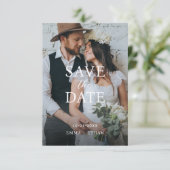 Modern minimalist roséfarben save the date (Stehend Vorderseite)