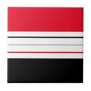 Modern minimalist rot weiß schwarz fett Linien Fliese