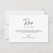 Modern Minimalist RSVP Card with Fine Line Script  Save The Date (Vorderseite)