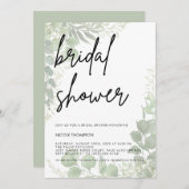 Modern Minimalist Sage Bridal Shower Invitation Einladung (Vorne/Hinten)