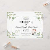 Modern Minimalist Sage Green Arched  Wedding Card Karte (Vorderseite/Rückseite Beispiel)