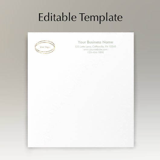 Modern Minimalist Sage Green Custom Business Logo Notizblock