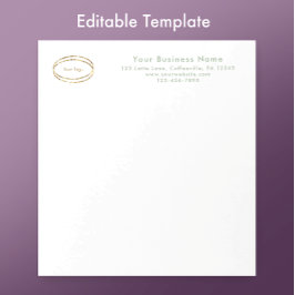 Modern Minimalist Sage Green Custom Business Logo Notizblock