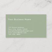 Modern Minimalist Sage Green Logo Professional Visitenkarte (Rückseite)