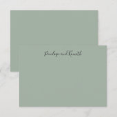 Modern Minimalist Sage Green Script Typography Dankeskarte (Vorne/Hinten)