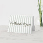 Modern Minimalist Sage Green Stripes Wedding Dankeskarte (Vorderseite)