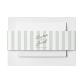 Modern Minimalist Sage Green Stripes Wedding Einladungsbanderole (Vorderseite Beispiel)