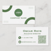 Modern Minimalist Sage Green & White Business Card Visitenkarte (Vorne/Hinten)