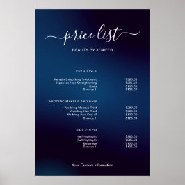 Modern Minimalist Salon Price List Sign for Beauty Poster