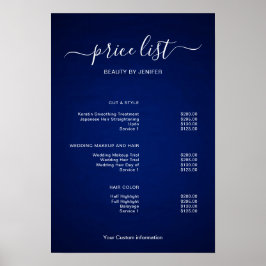 Modern Minimalist Salon Price List Sign for Beauty Poster