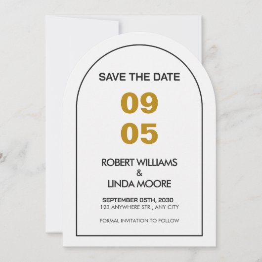 Modern Minimalist Save the Date Card Einladung (Vorderseite)