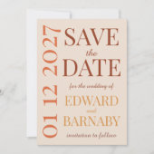 Modern Minimalist Save the Date Card with Oversize (Vorderseite)