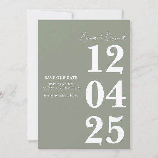 Modern Minimalist Save the Date  Einladung (Vorderseite)