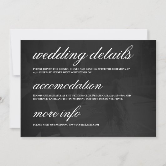 Modern Minimalist Save the Date Wedding Details Einladung (Vorderseite)