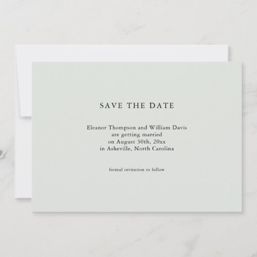 Modern Minimalist Save the Date Wedding Invitation (Rückseite)
