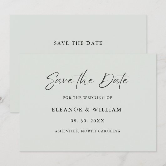 Modern Minimalist Save the Date Wedding Invitation (Vorne/Hinten)