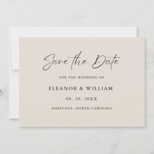 Modern Minimalist Save the Date Wedding Invitation (Vorderseite)