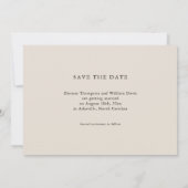Modern Minimalist Save the Date Wedding Invitation (Rückseite)