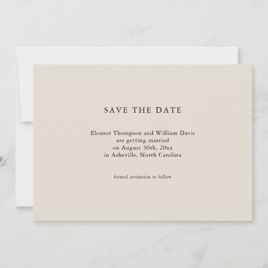 Modern Minimalist Save the Date Wedding Invitation (Rückseite)