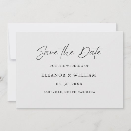 Modern Minimalist Save the Date Wedding Invitation (Vorderseite)