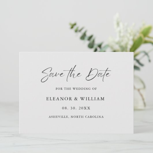 Modern Minimalist Save the Date Wedding Invitation (Stehend Vorderseite)