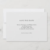 Modern Minimalist Save the Date Wedding Invitation (Rückseite)