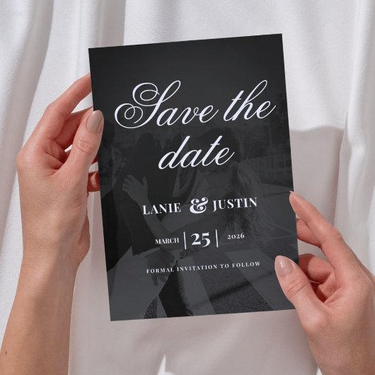 Modern Minimalist Save the Date Wedding Photo Einladung