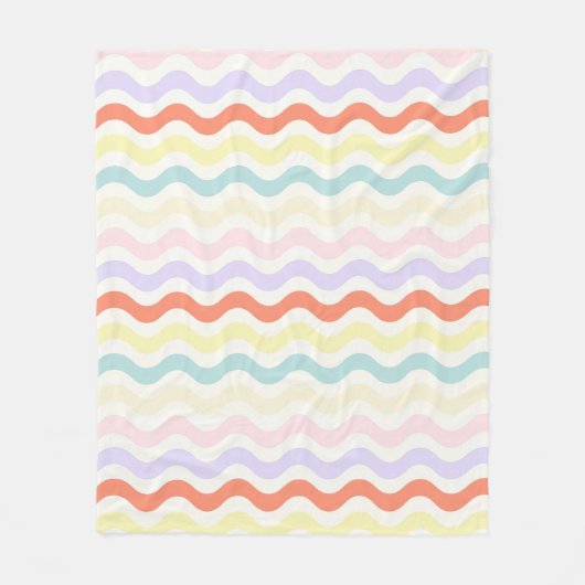 Modern Minimalist Scalloped Pastel Waves Linear Fleecedecke (Vorderseite)