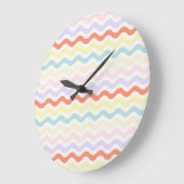 Modern Minimalist Scalloped Pastel Waves Linear Große Wanduhr (Winkel)