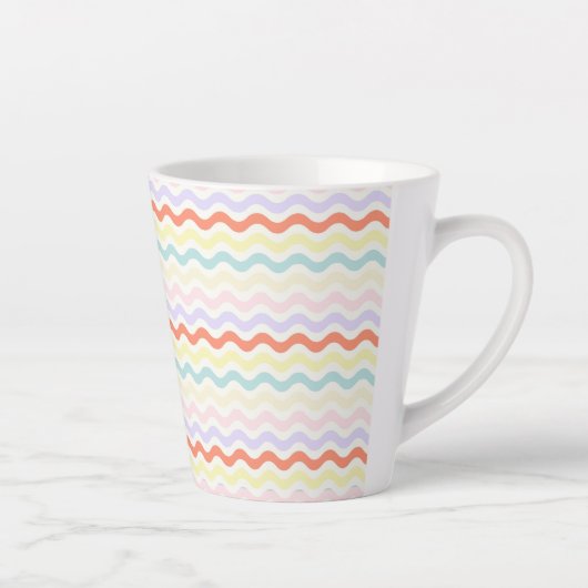 Modern Minimalist Scalloped Pastel Waves Linear Milchtasse (Rechts)