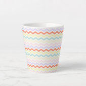 Modern Minimalist Scalloped Pastel Waves Linear Milchtasse (Vorderseite)