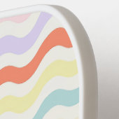 Modern Minimalist Scalloped Pastel Waves Linear Pickleball Schläger (Linke Seite)