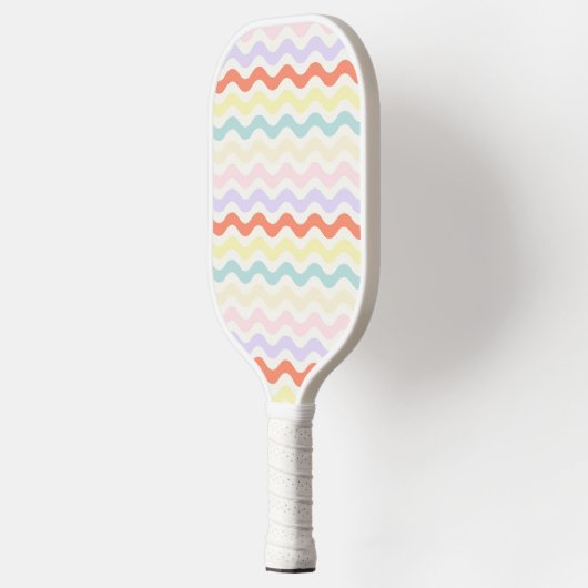 Modern Minimalist Scalloped Pastel Waves Linear Pickleball Schläger (Links)