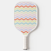Modern Minimalist Scalloped Pastel Waves Linear Pickleball Schläger (Rückseite)