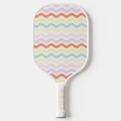Modern Minimalist Scalloped Pastel Waves Linear Pickleball Schläger (Vorderseite)