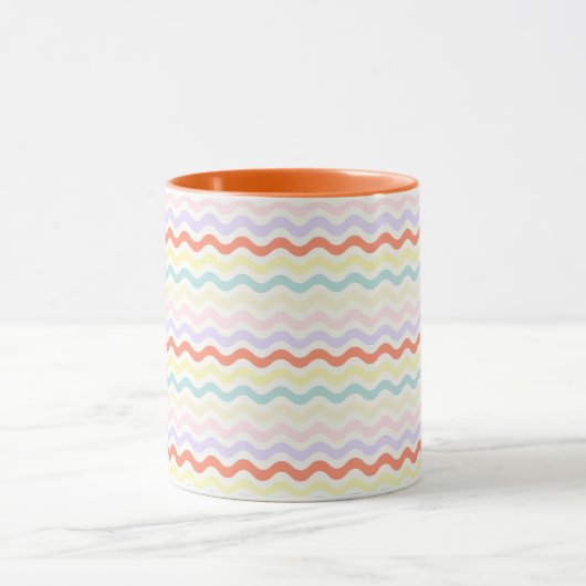 Modern Minimalist Scalloped Pastel Waves Linear Tasse (Zentrum)