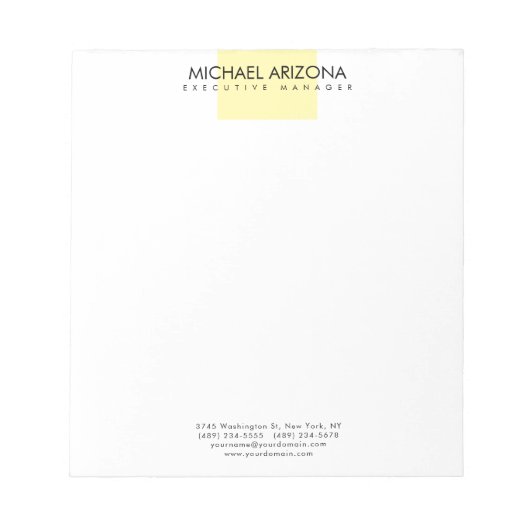 Modern minimalist schlicht einfach notizblock (Vorderseite)