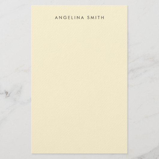 Modern minimalist schlicht einfarbig Cornsilk-Farb Briefpapier (Vorderseite)