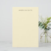 Modern minimalist schlicht einfarbig Cornsilk-Farb Briefpapier (Stehend Vorderseite)
