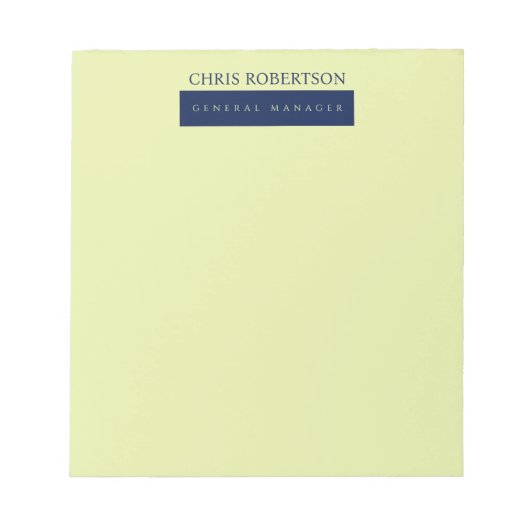 Modern minimalist schlicht notizblock (Vorderseite)