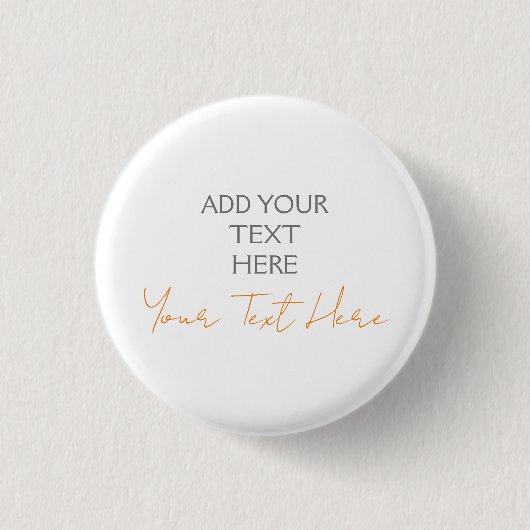 Modern minimalist schlicht personalisiert Text hin Button (Vorderseite)