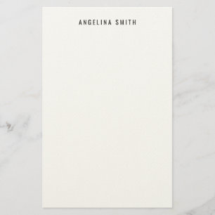 Modern minimalist schlicht Schwarz Weiß Briefpapier